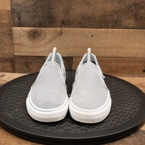 VANS DELUXE COMFORT SLIP ON WOMENS ATHLETIC SHOES LIGHT BLUE SUEDE SIZE 8 - Picture 2 of 9